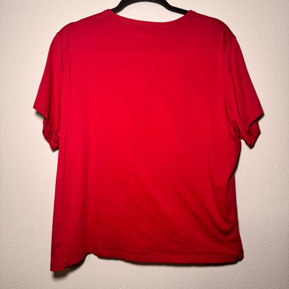 Abercrombie & Fitch Skimming Tee Berry Red Fitted Top XL Soft Stretch - Picture 3 of 4